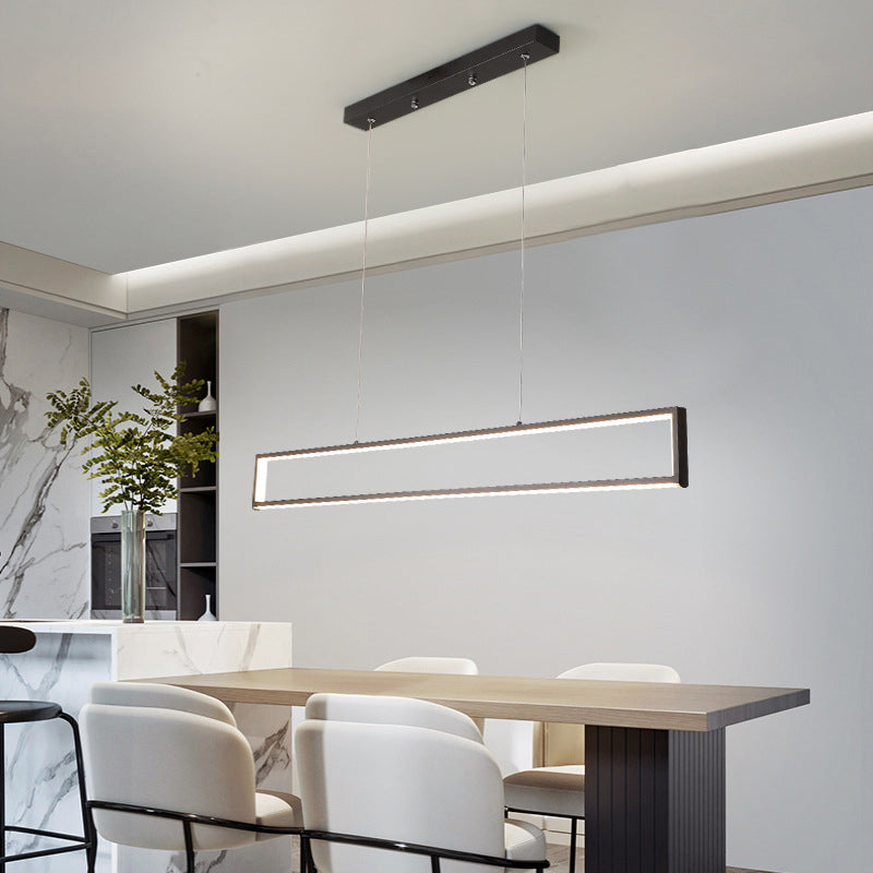 Rectangle Shape Island Pendant Contemporary Style Metal 1 Light Pendant Lighting Fixture