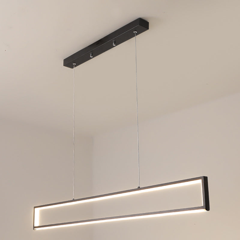 Rectangle Shape Island Pendant Contemporary Style Metal 1 Light Pendant Lighting Fixture