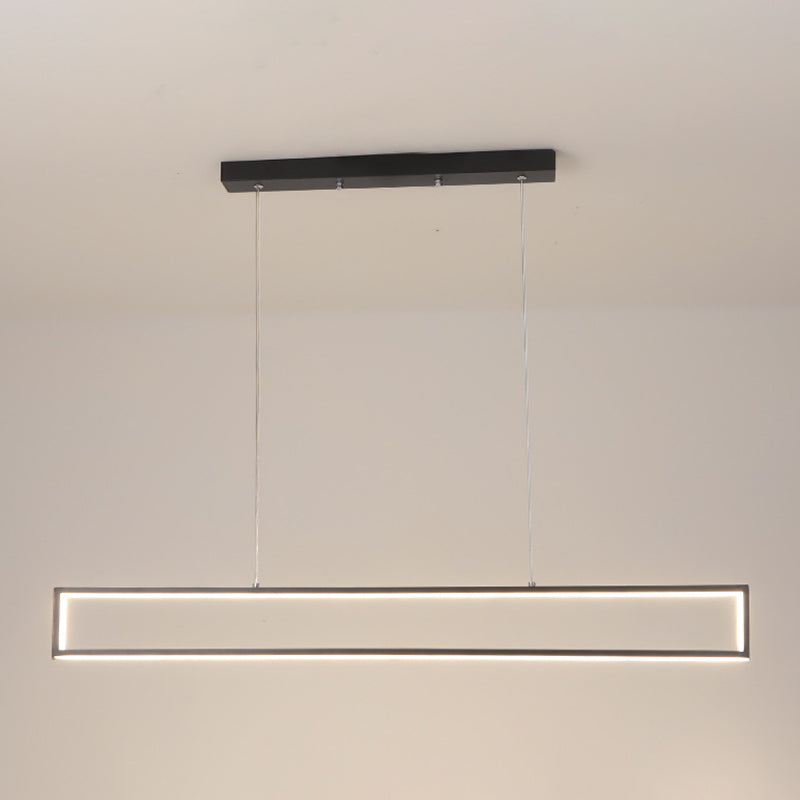 Rectangle Shape Island Pendant Contemporary Style Metal 1 Light Pendant Lighting Fixture