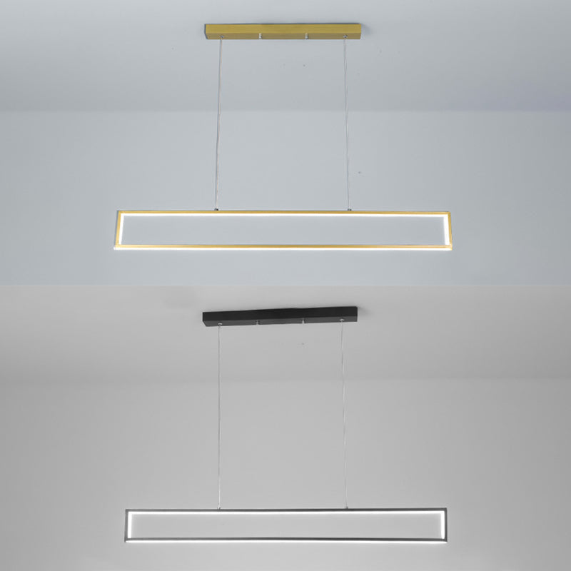 Rectangle Shape Island Pendant Contemporary Style Metal 1 Light Pendant Lighting Fixture