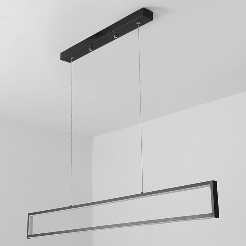 Rectangle Shape Island Pendant Contemporary Style Metal 1 Light Pendant Lighting Fixture
