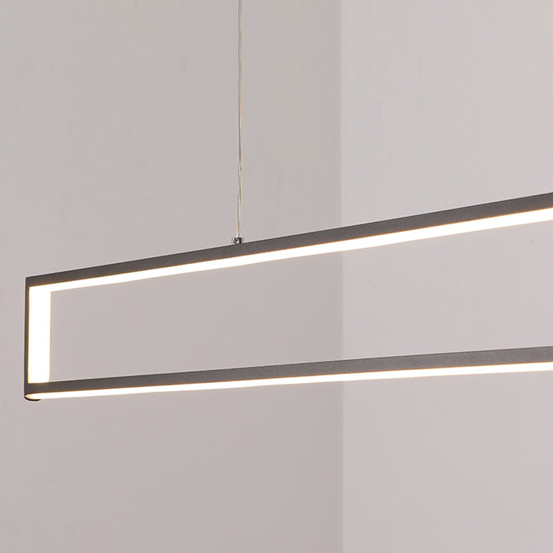 Rectangle Shape Island Pendant Contemporary Style Metal 1 Light Pendant Lighting Fixture