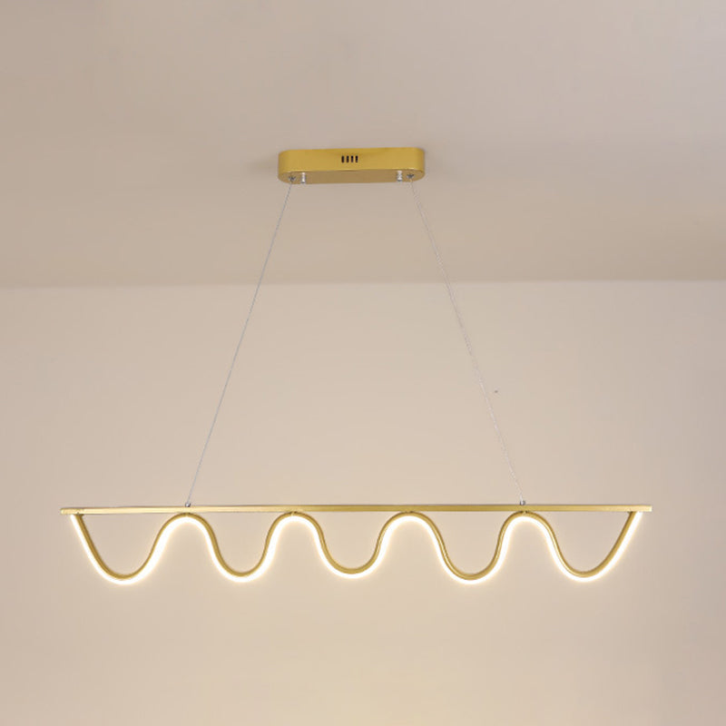 Linear Shape Island Pendant Contemporary Style Metal 1 Light Island Lighting