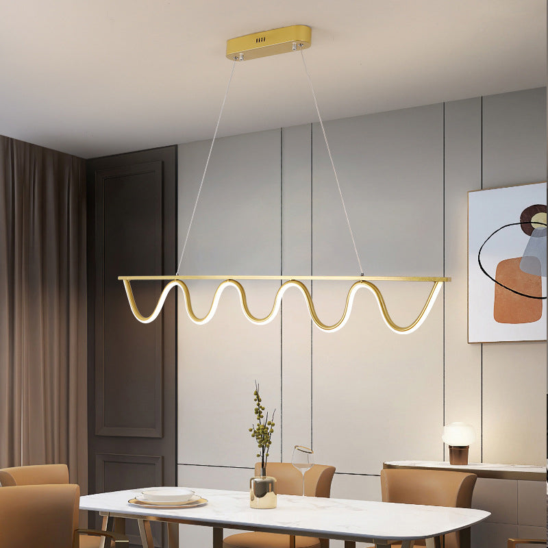 Linear Shape Island Pendant Contemporary Style Metal 1 Light Island Lighting