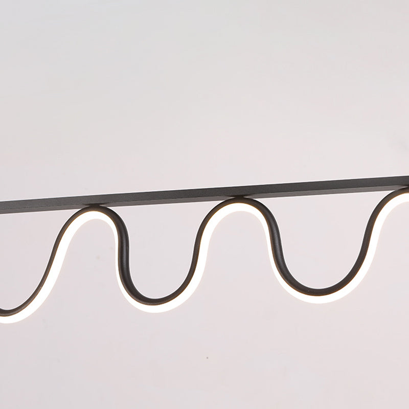 Linear Shape Island Pendant Contemporary Style Metal 1 Light Island Lighting