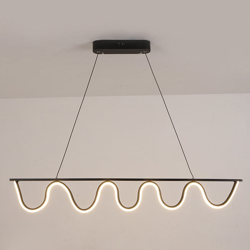 Linear Shape Island Pendant Contemporary Style Metal 1 Light Island Lighting
