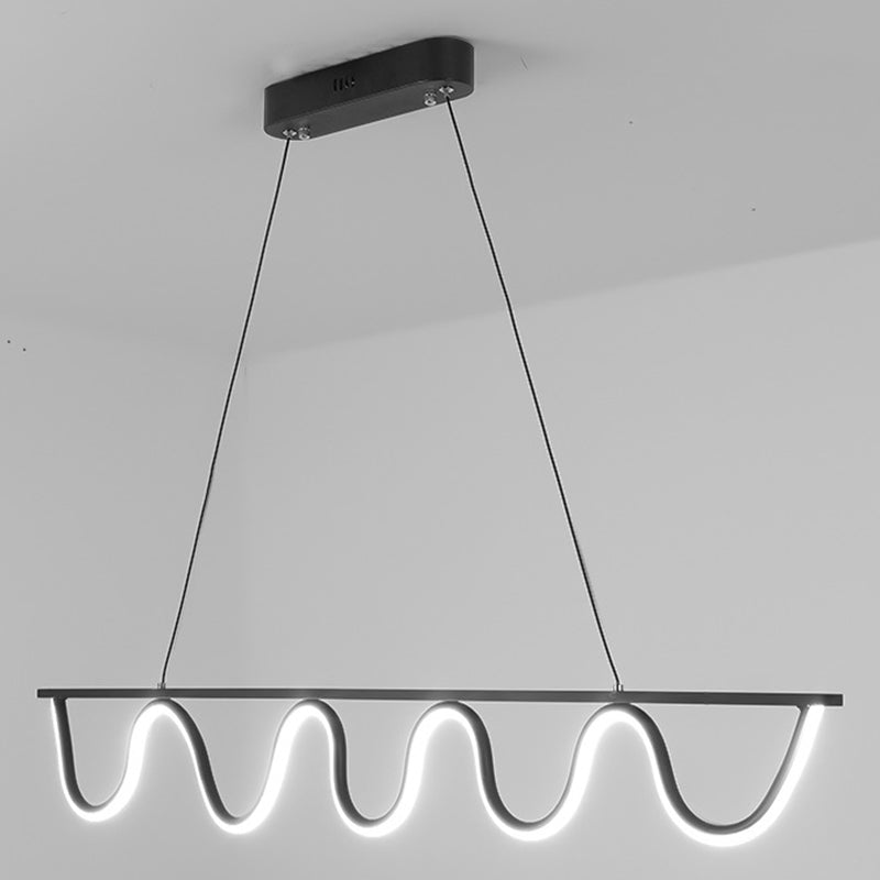 Linear Shape Island Pendant Contemporary Style Metal 1 Light Island Lighting