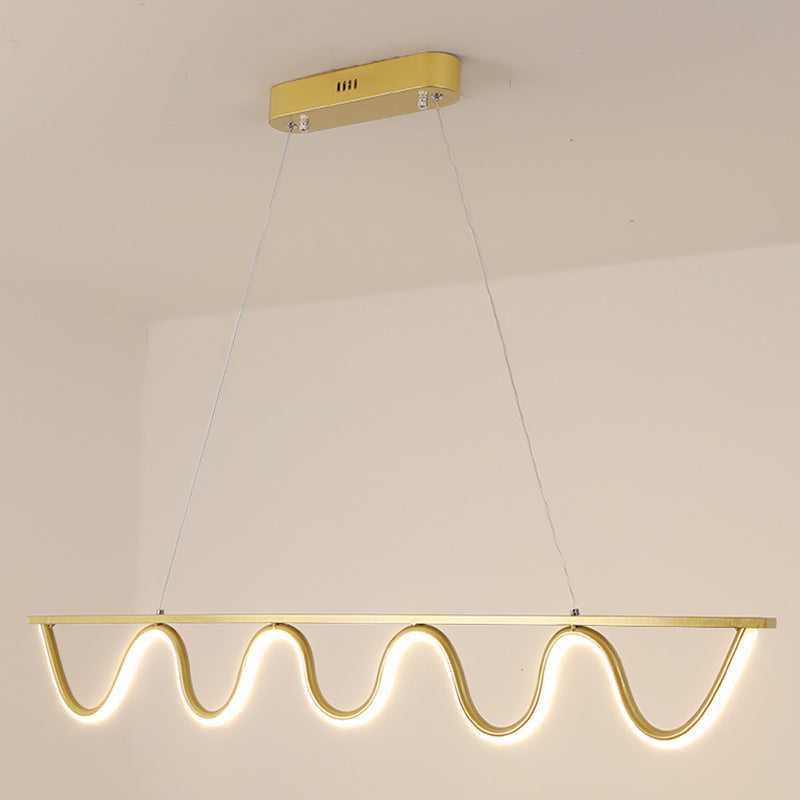 Linear Shape Island Pendant Contemporary Style Metal 1 Light Island Lighting