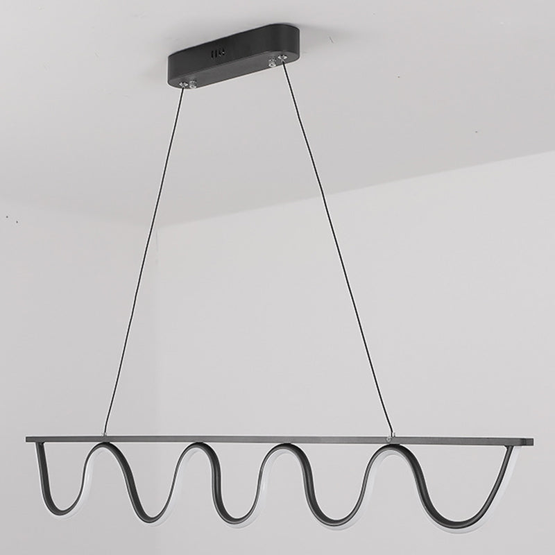 Linear Shape Island Pendant Contemporary Style Metal 1 Light Island Lighting