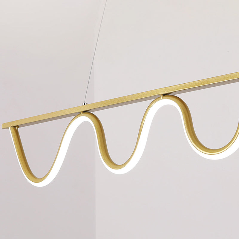 Linear Shape Island Pendant Contemporary Style Metal 1 Light Island Lighting