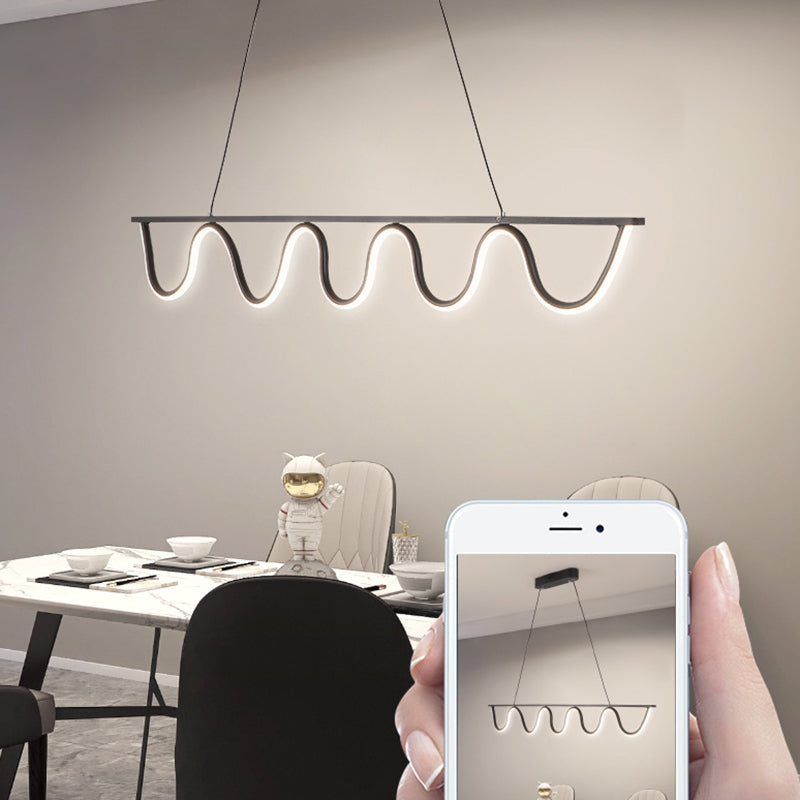 Linear Shape Island Pendant Contemporary Style Metal 1 Light Island Lighting