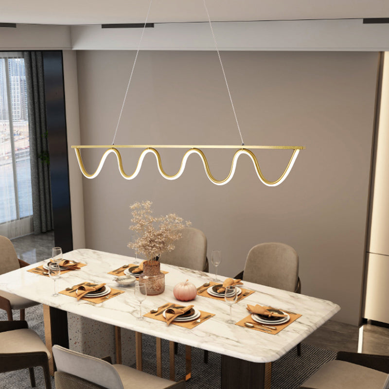 Linear Shape Island Pendant Contemporary Style Metal 1 Light Island Lighting