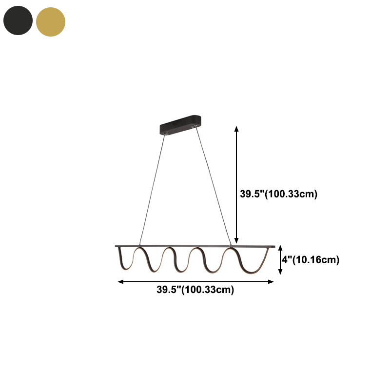 Linear Shape Island Pendant Contemporary Style Metal 1 Light Island Lighting