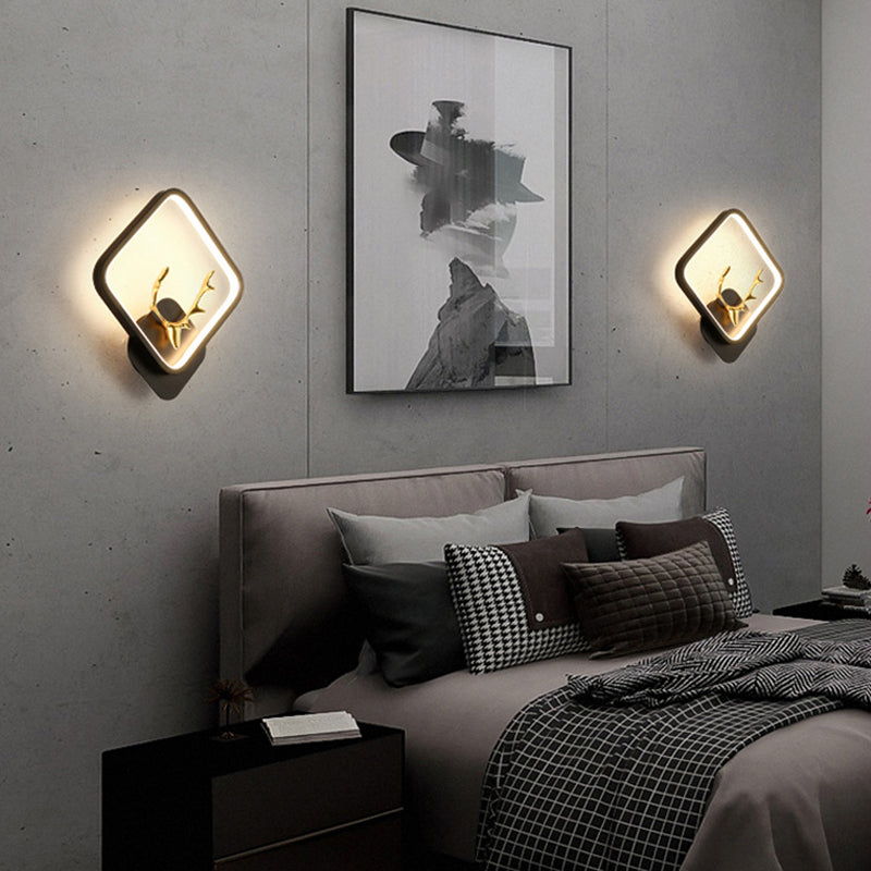 Contemporary Style Geometric Wall Mounted Lamps Metal 1 Light Wall Sconces