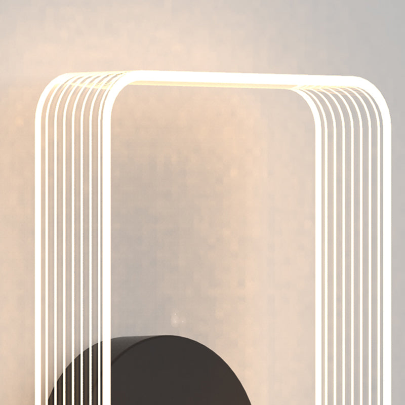 Geometry Shape Metal Wall Lighting Idea Modern Style 1 Light Wall Mounted Lamp in Black