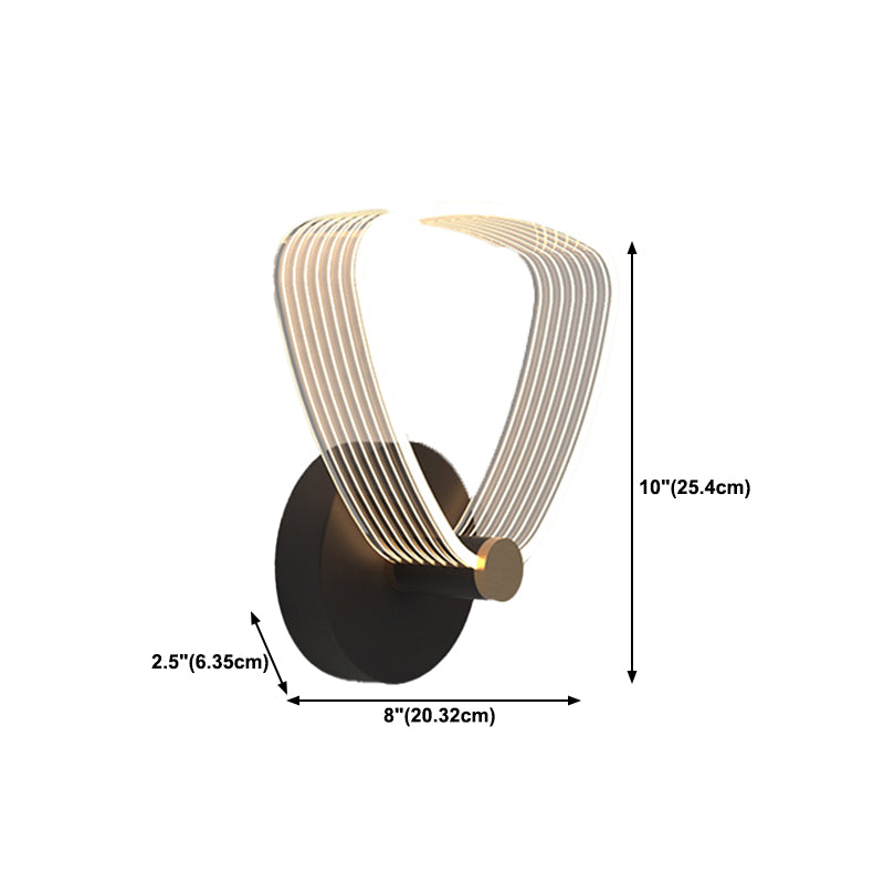 Geometry Shape Metal Wall Lighting Idea Modern Style 1 Light Wall Mounted Lamp in Black