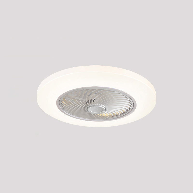 1-Light Round Flush Mount Lamp Modern Style Metal Fan Ceiling Lighting
