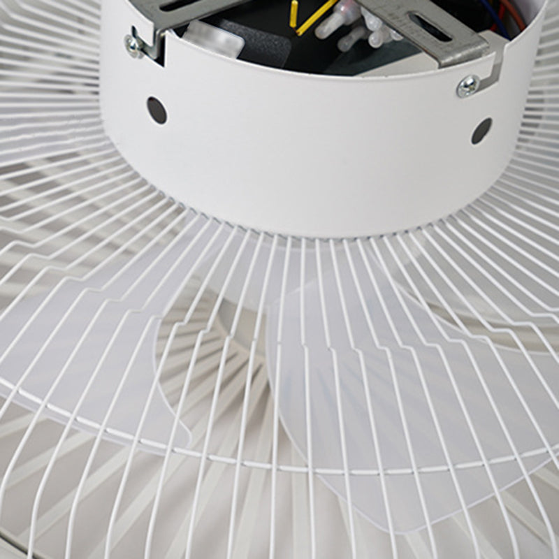 1-Light Round Flush Mount Lamp Modern Style Metal Fan Ceiling Lighting