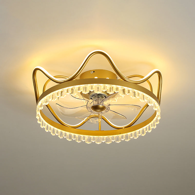 Metal Geometric Shape Ceiling Fans Modern Style Multi Lights Ceiling Fan Lamp Fixture