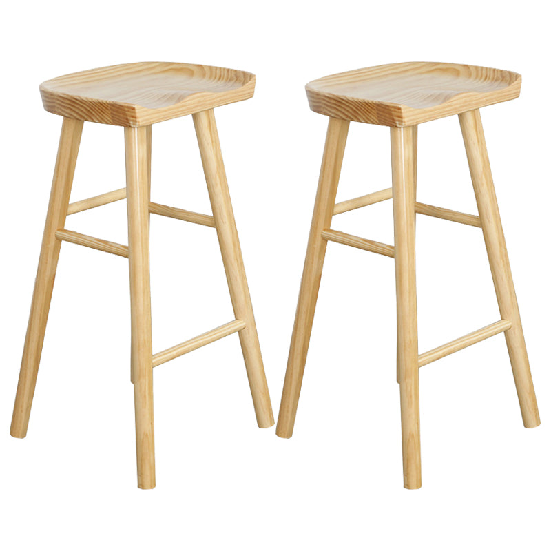 Contemporary Solid Wood Barstool Coffee Shop Bar Stool with Pedal