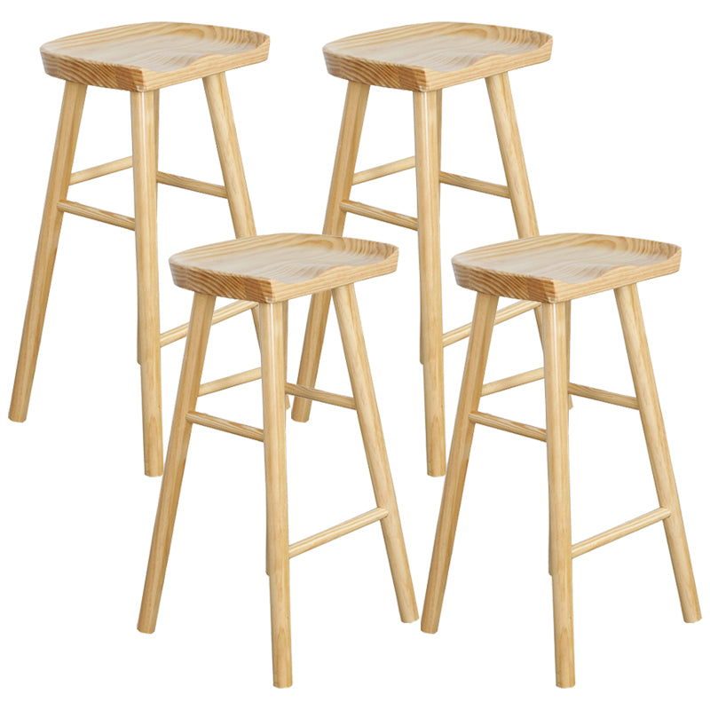 Contemporary Solid Wood Barstool Coffee Shop Bar Stool with Pedal