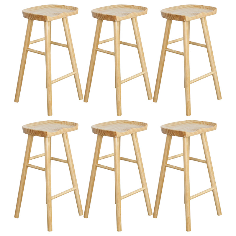 Contemporary Solid Wood Barstool Coffee Shop Bar Stool with Pedal