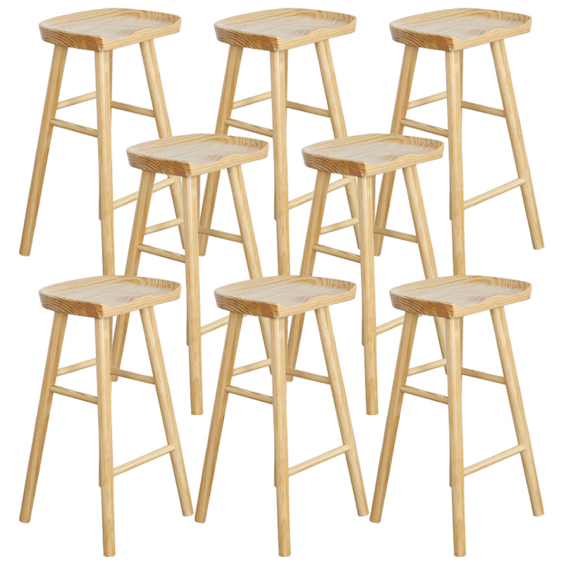 Contemporary Solid Wood Barstool Coffee Shop Bar Stool with Pedal