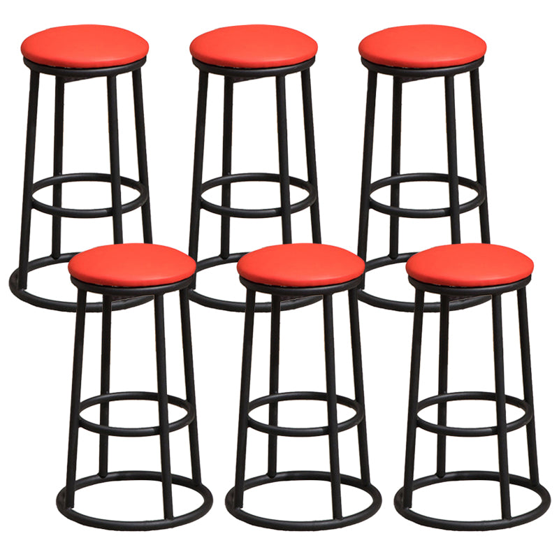 Circular Seat Barstool Industrial Style Bar Stool for Dining Room