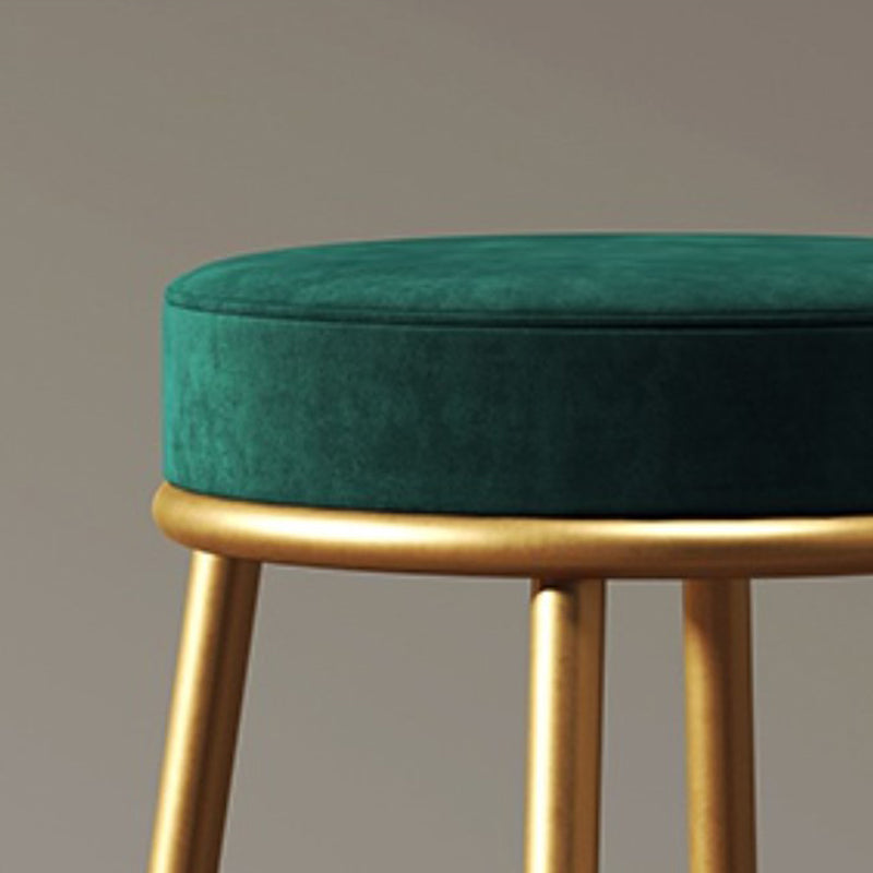 Glam Style Bar-stool Round Counter Bar Stool with Metal Legs