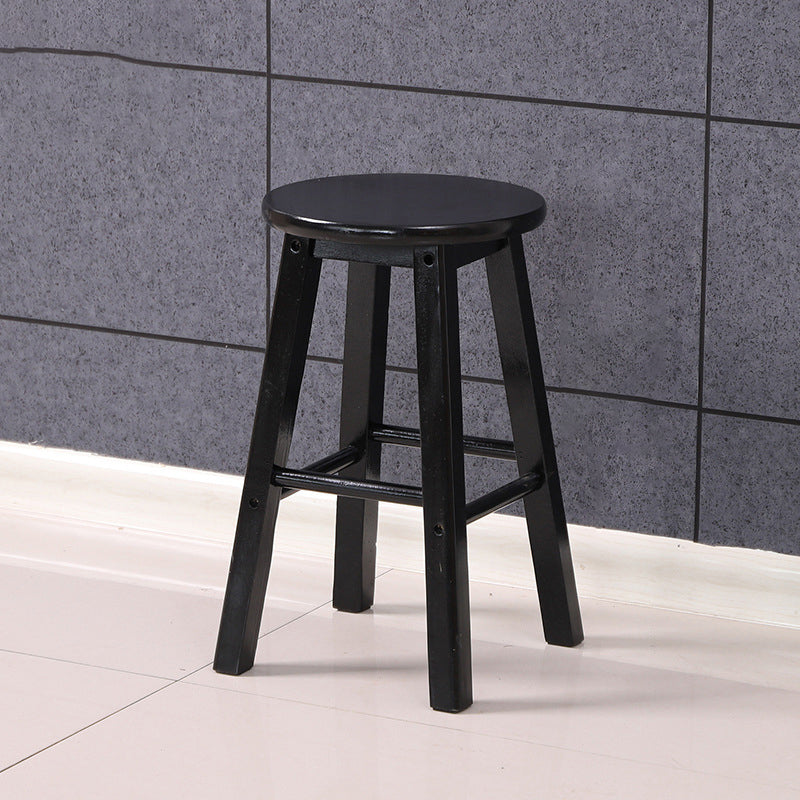 Dining Room Simple Style Wood Barstool Wood 4 Legs Bar Stool with Pedal