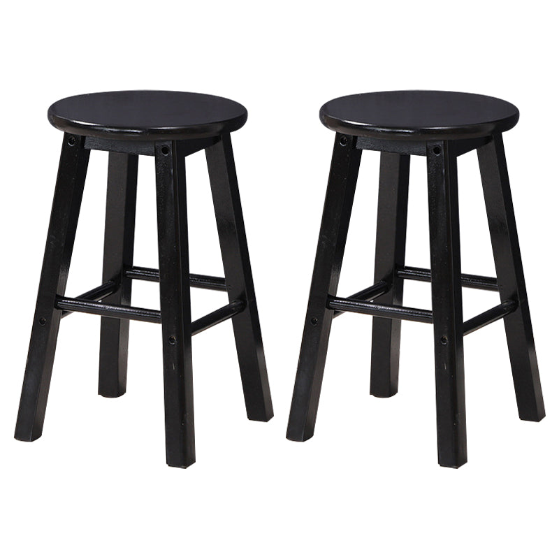Dining Room Simple Style Wood Barstool Wood 4 Legs Bar Stool with Pedal