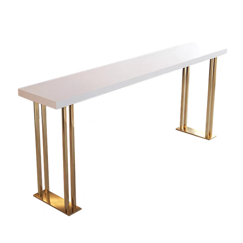 Modern Rectangle Solid Wood Bar Table Set 1/3 Pieces Counter Table with White Stools