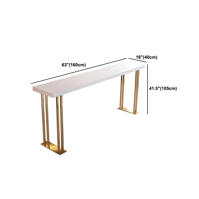 Modern Rectangle Solid Wood Bar Table Set 1/3 Pieces Counter Table with White Stools