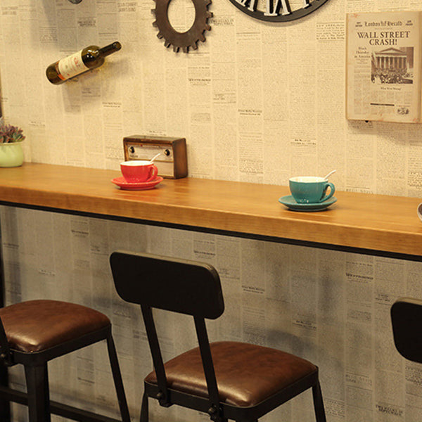 Industrial 1/5 Pieces Bar Table Set Rectangle Pine Wood Counter Table with High Stools