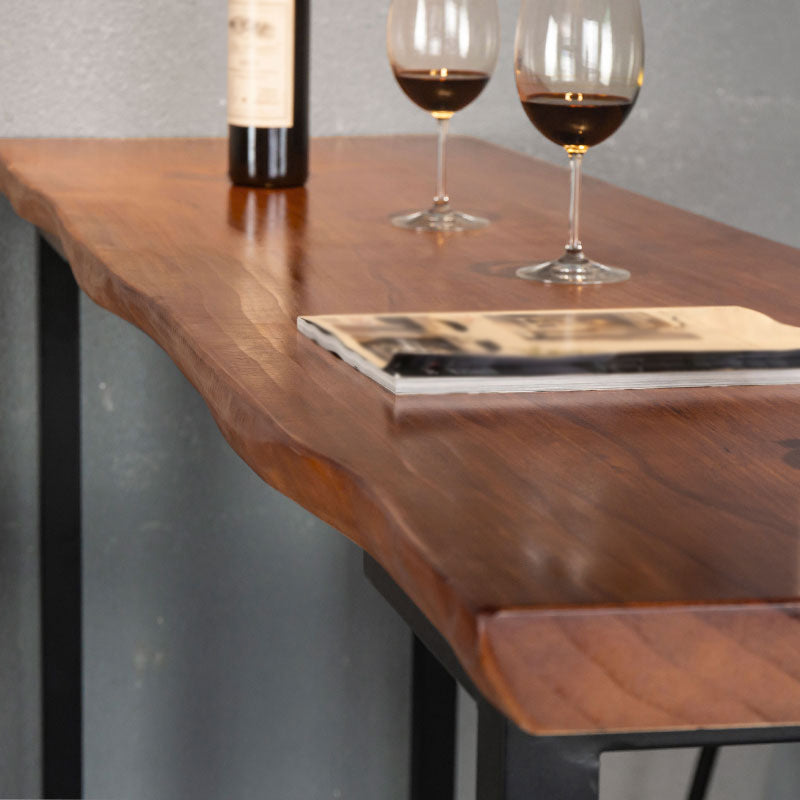 Luxury Rectangle Solid Wood Bar Table Set 1/7 Pieces Counter Table with Backless Stools