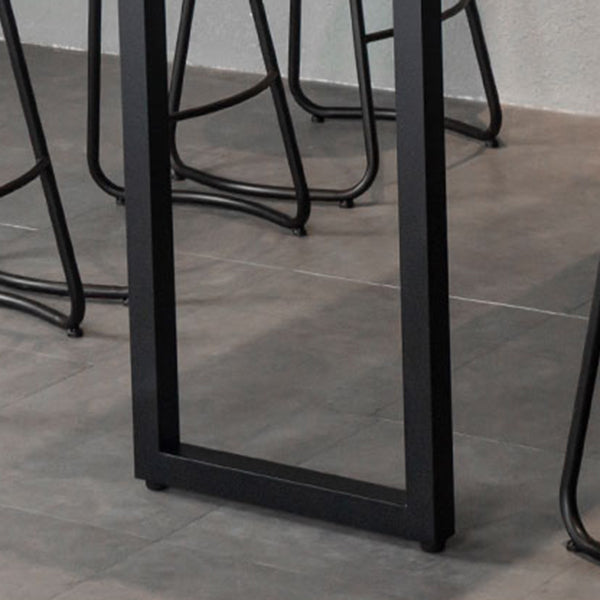 Luxury Rectangle Solid Wood Bar Table Set 1/7 Pieces Counter Table with Backless Stools