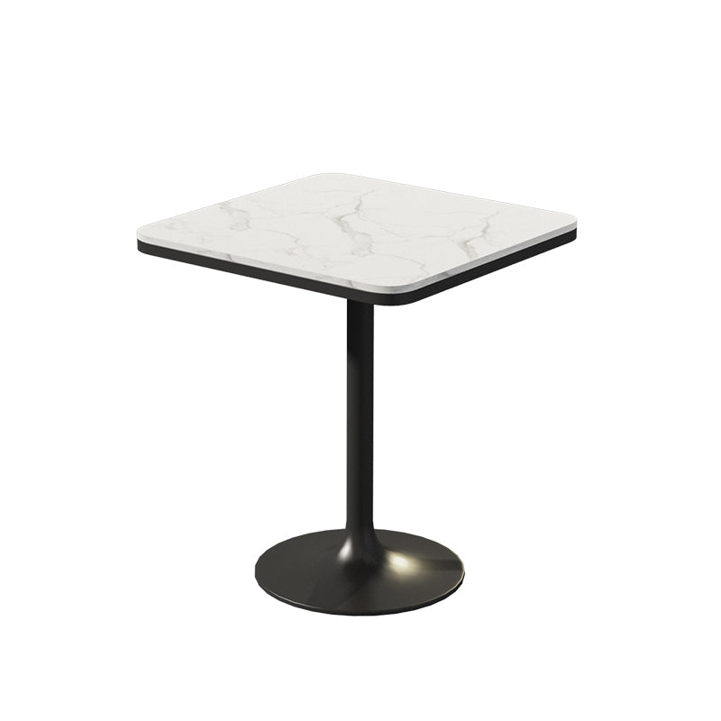 Modern Stone and Metal Dinette Set 1/2/5 Pieces White Table Set for Coffee Shop