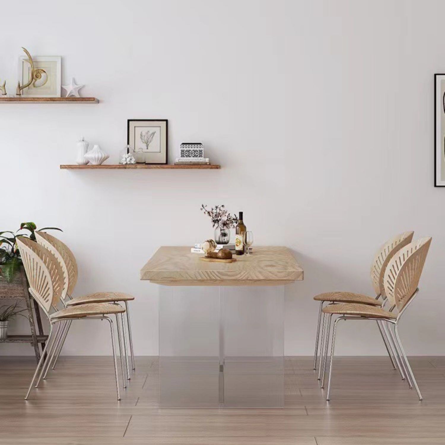 Modern Dining Set 1/2/5 Pieces Rectangle Pine Wood Dining Table for Dining Room Kitchen
