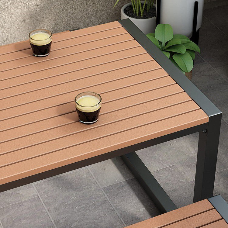 Industrial 1/3/5 Pieces Dining Set Rectangle Wood Dining Table for Courtyard