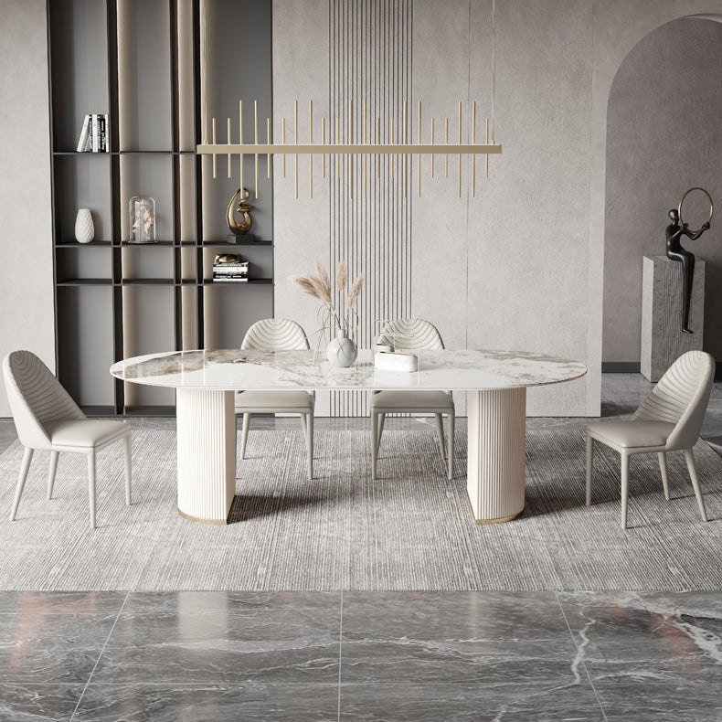 Stone Dining Table Contemporary Style Oval Dining Site Table for Home