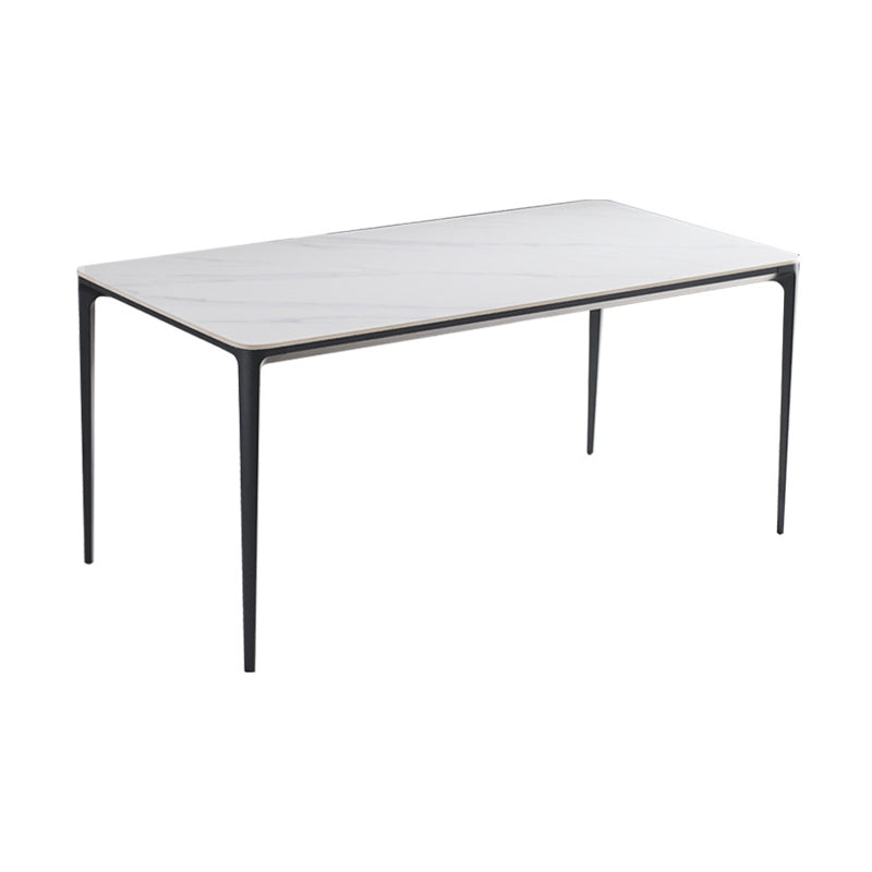 Metal Contemporary Rectangular Dining Table with 4 Legs Sintered Stone Table for Home