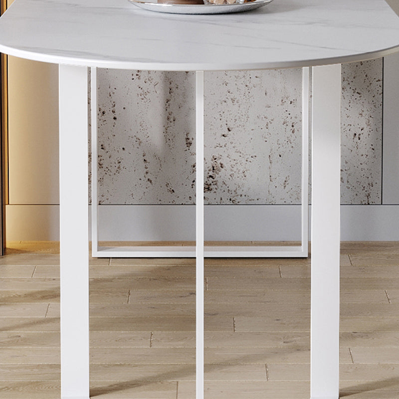 Contemporary Style Dining Table Stone Dining Room Table with Double Pedestal