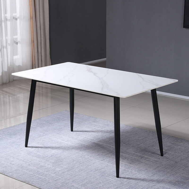Modern Black Marble Counter Table Rectangle Dining Table for Kitchen