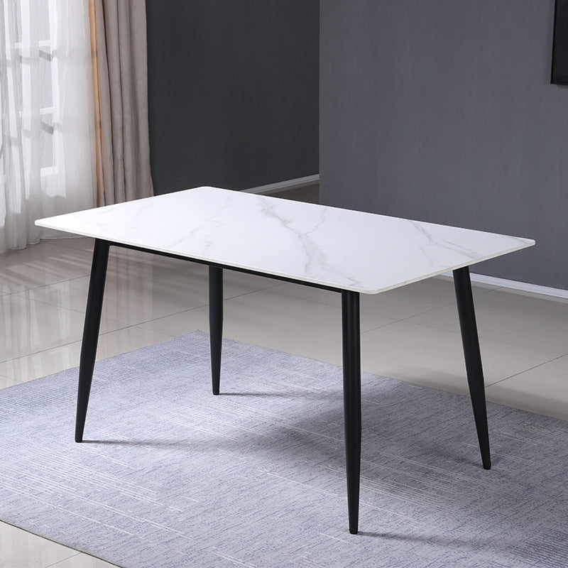 Modern Black Marble Counter Table Rectangle Dining Table for Kitchen