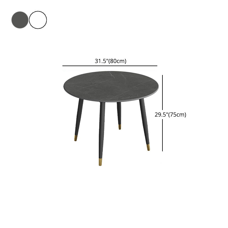Industrial Style Dining Table Sintered Stone 4 Legs Table for Home