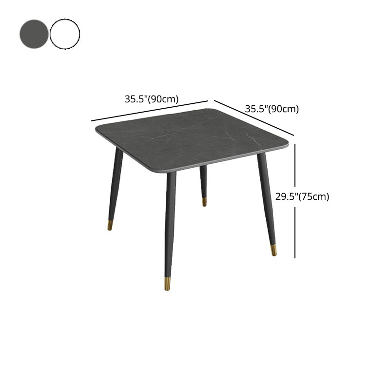 Industrial Style Dining Table Sintered Stone 4 Legs Table for Home