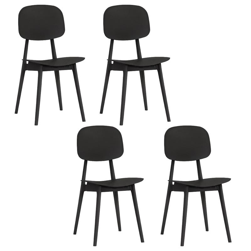 Contemporary Plastic Dining Chair Open Back Dining Side Furniture in Matte Finish for Home
