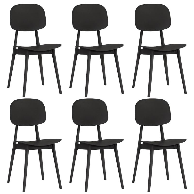 Contemporary Plastic Dining Chair Open Back Dining Side Furniture in Matte Finish for Home