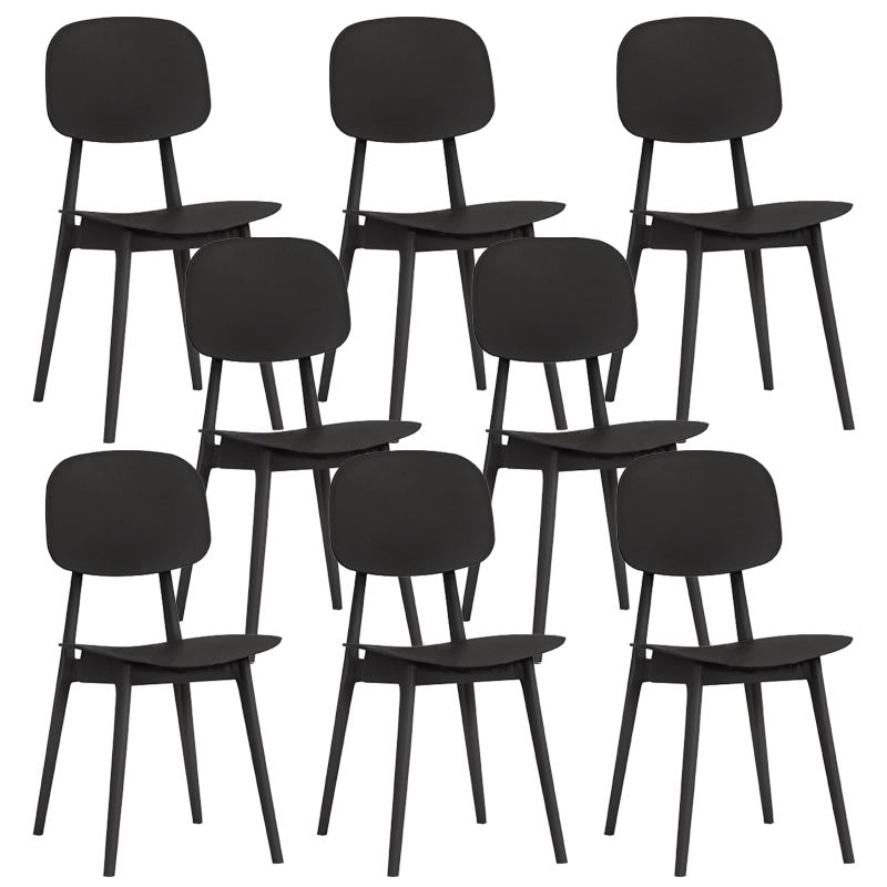 Contemporary Plastic Dining Chair Open Back Dining Side Furniture in Matte Finish for Home