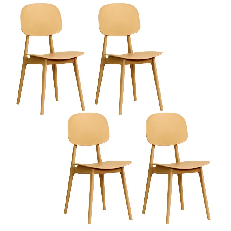 Contemporary Plastic Dining Chair Open Back Dining Side Furniture in Matte Finish for Home